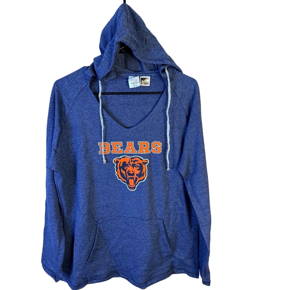 Concepts Sport Chicago Bears NFL Women XL Blue Heather V-Neck Sleepwear Hoodie